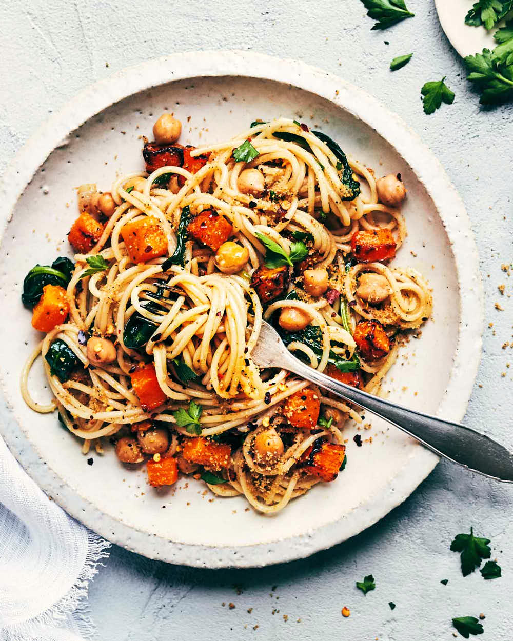 Butternut Squash Pasta with Toasted Breadcrumbs - Evergreen Kitchen