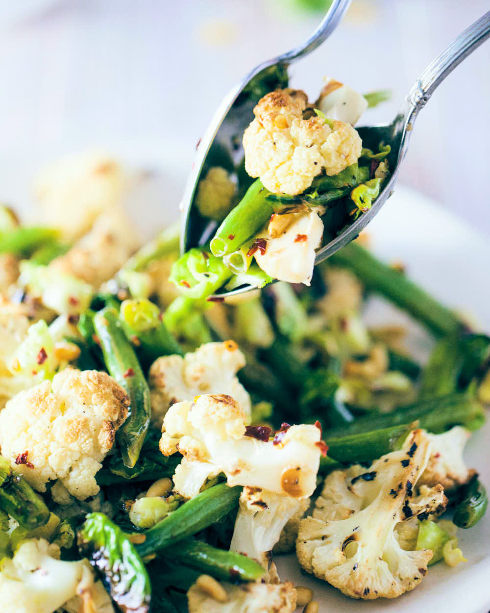 Roasted Cauliflower and Brussels Sprout Salad - Evergreen Kitchen