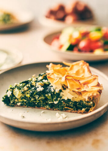Skillet Pan Spanakopita (Spinach Pie) - Evergreen Kitchen