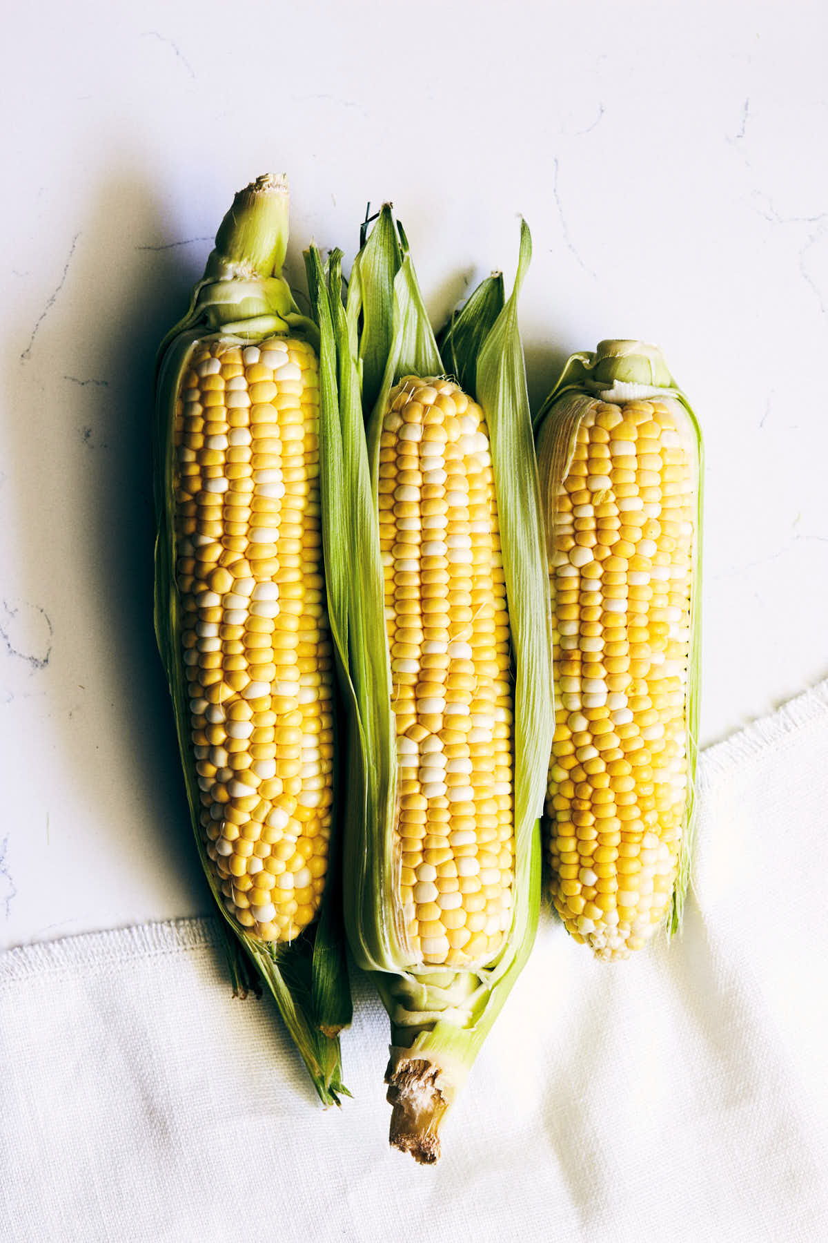 Husked corn to be used in succotash