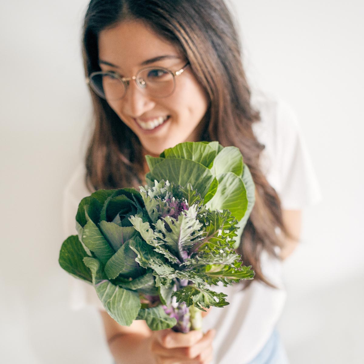 Brianne with kale