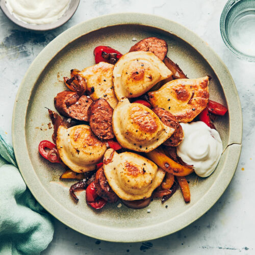 https://evergreenkitchen.ca/wp-content/uploads/2022/01/Frozen-Pierogi-with-Vegan-Sausage-Evergreen-Kitchen-1-500x500.jpg