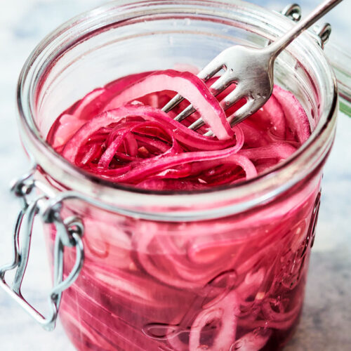Quick Pickled Red Onions (No Cook!) - Layers of Happiness