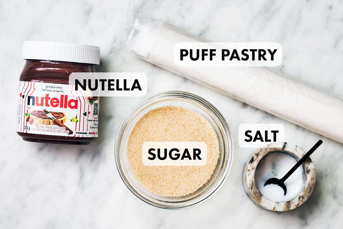 4 ingredients to make Nutella Puff Pastry recipe.