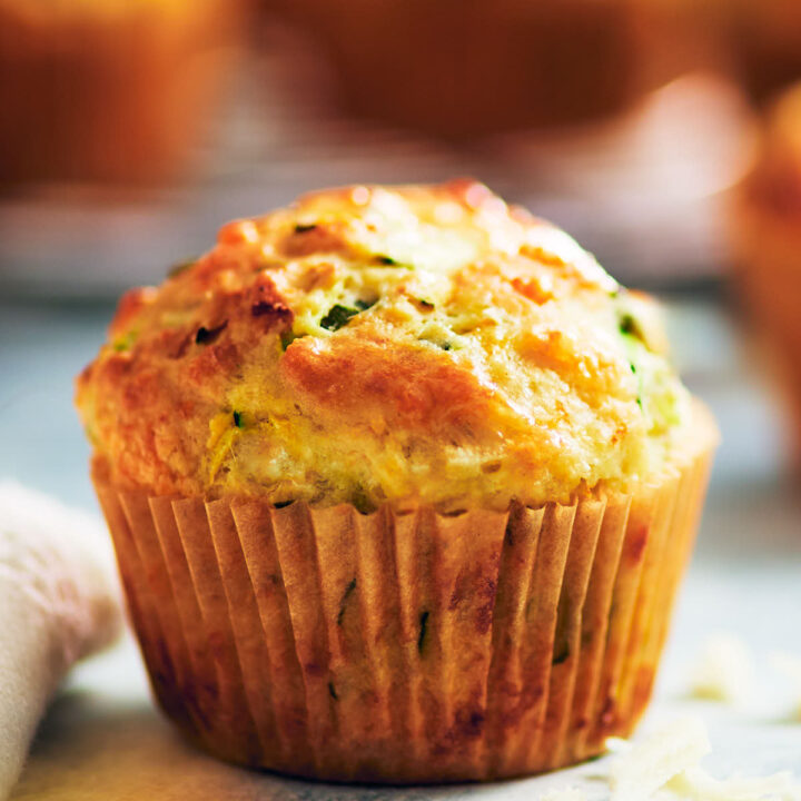 Savory Zucchini Muffin with cheese.