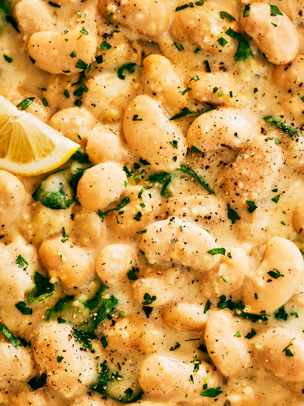 High protein Creamy Lemon Butter Beans with Ricotta.